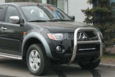 Решетка передняя мини d76 высокая для Mitsubishi LC200 2006- MITL55443