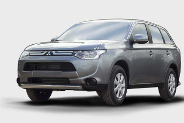 Защита переднего бампера труба овальная 75х42 для Mitsubishi Outlander 2012- MIOU.48.1557
