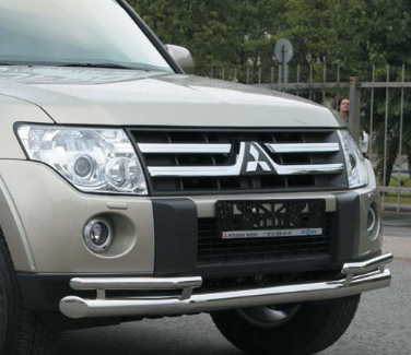 Защита переднего бампера d76/42 двойная для Mitsubishi Pajero IV 2006 - 2011 MIPJ.48.0472