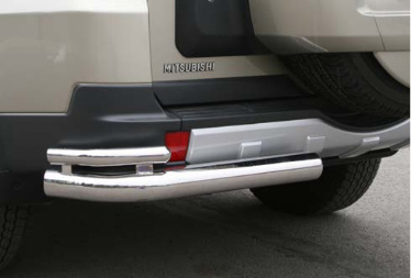 Защита заднего бампера d76/42 «уголки двойные» для Mitsubishi Pajero IV 2006 - 2011 MIPJ.76.0474