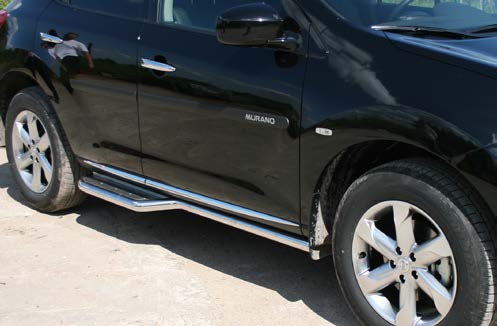 Пороги d60 (с нержавеющим листом только под задние двери) (комплект 2 шт.) для Nissan Murano 2011- NMUR.82.0831