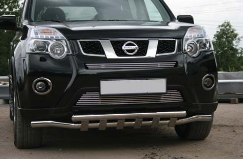 Защита передняя 60/60 двойная с профилями для Nissan X-Trail 2011- NXTR.48.1291