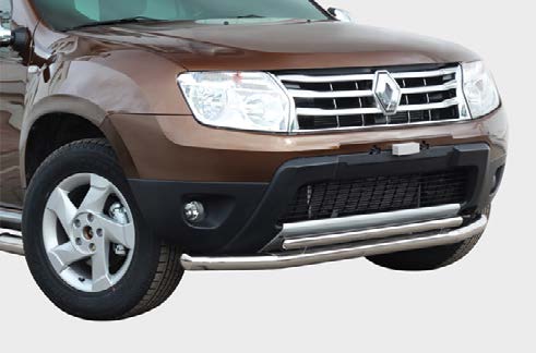 Защита переднего бампера труба d60/42 двойная для Renault Duster 2012- RDUS.48.1438