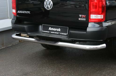 Защита заднего бампера d76 ступень длинная для Volkswagen Amarok 2010- VWAM.75.1240